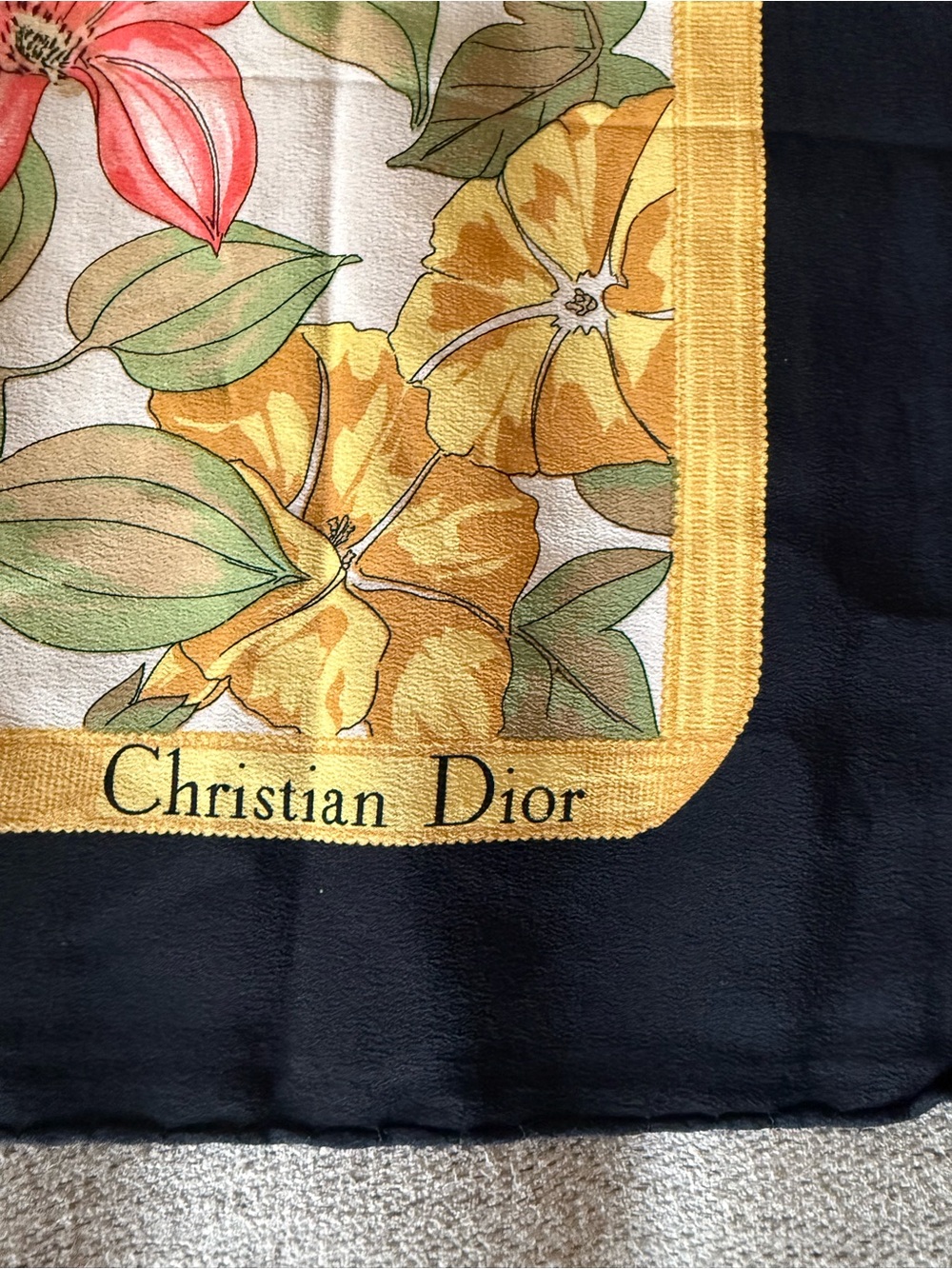 Dior Floral Deer Silk Scarf - Picture 2 of 3